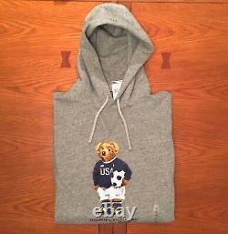 Polo Ralph Lauren Men's Polo Bear Soccer Bear Hoodie White Or Gray Big & Tall