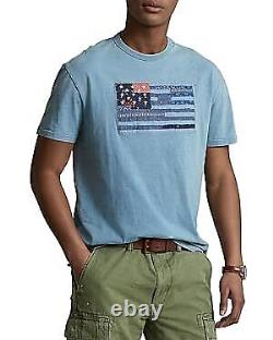 Polo Ralph Lauren Men's Polo Country Store Tee, Light Indigo, Blue, Graphic, 2XL