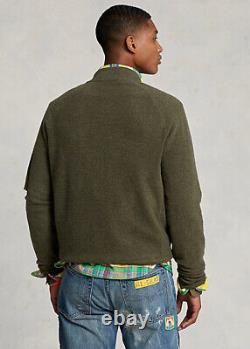 Polo Ralph Lauren Men's SERVICE GREEN HEATHER Fleece Bomber Jacket US L