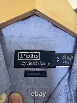 Polo Ralph Lauren Men's Small Classic Fit Half-Button Dobby Shirt Light Blue NEW