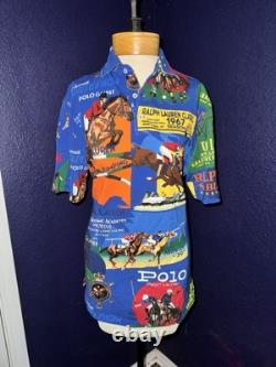 Polo Ralph Lauren Men's Small Classic Fit Horse Racing & Polo Graphic Polo NEW