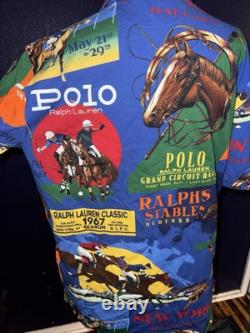 Polo Ralph Lauren Men's Small Classic Fit Horse Racing & Polo Graphic Polo NEW