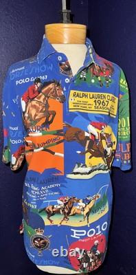 Polo Ralph Lauren Men's Small Classic Fit Horse Racing & Polo Graphic Polo NEW