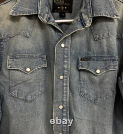 Polo Ralph Lauren Men's Small Naiomi Glasses Western Button Up Shirt NEW RARE