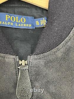Polo Ralph Lauren Men's Suede Bomber Jacket Collection Navy Size XL
