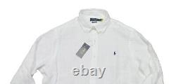 Polo Ralph Lauren Men's White Linen Classic Fit Long Sleeve Button Down Shirt