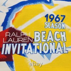 Polo Ralph Lauren Mens Beach Volleyball Color Blocked Mesh Graphic Polo Shirt