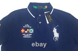 Polo Ralph Lauren Mens Classic Fit Big Pony Yacht Club Nautical Mesh Polo Shirt