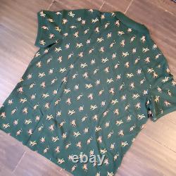 Polo Ralph Lauren Mens Green All Over Pony Race Mesh Knit Polo Shirt XXL/ 2XL