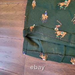 Polo Ralph Lauren Mens Green All Over Pony Race Mesh Knit Polo Shirt XXL/ 2XL