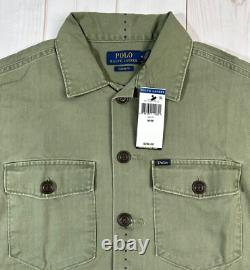 Polo Ralph Lauren Mens Jacket M Green Olive Classic Fit Herringbone Twill Shirt