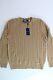 Polo Ralph Lauren Mens Pure Cashmere Cable Knit Sweater Large Camel Brown