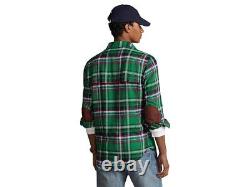 Polo Ralph Lauren Mens Twill Plaid Classic Fit Button Down Shirt Green Small