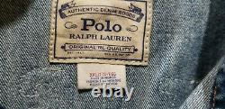 Polo Ralph Lauren Mens Varsity Tigers Football Letterman Patch Denim Jacket 2XL