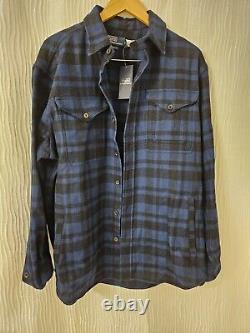 Polo Ralph Lauren Mens XL Plaid Wool-Blend Overshirt Blue Black NWT $298