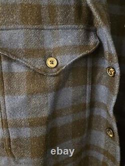 Polo Ralph Lauren Mens XL Plaid Wool-Blend Overshirt Blue Black NWT $298