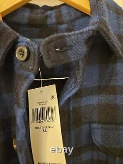 Polo Ralph Lauren Mens XL Plaid Wool-Blend Overshirt Blue Black NWT $298