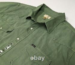 Polo Ralph Lauren Military Army Distressed Western Colorado Cowboy Denim Shirt