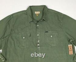 Polo Ralph Lauren Military Army Distressed Western Colorado Cowboy Denim Shirt