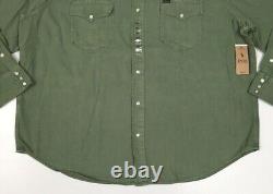 Polo Ralph Lauren Military Army Distressed Western Colorado Cowboy Denim Shirt