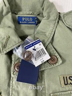 Polo Ralph Lauren Military Army Field Jacket Beaded Steer Head Olive Women's S