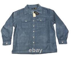 Polo Ralph Lauren NEW Men's 1XB Big Button Front Corduroy Blue Heavy Camp Shirt