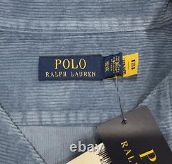 Polo Ralph Lauren NEW Men's 1XB Big Button Front Corduroy Blue Heavy Camp Shirt