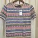 Polo Ralph Lauren Nwt Knit Top Pointelle Pastel Striped Short Sleeve Cotton S