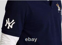 Polo Ralph Lauren NY Yankees Bear Classic Polo Shirt Navy Dead Stock Snow Beach