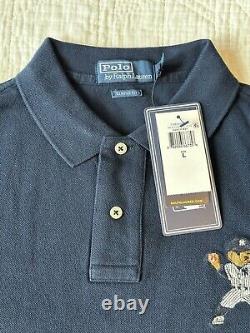 Polo Ralph Lauren NY Yankees Bear Classic Polo Shirt Navy Dead Stock Snow Beach