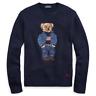 Polo Ralph Lauren Navy 50th Anniversary Denim Flag Bear Usa Wool Knit Sweater