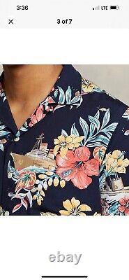 Polo Ralph Lauren Navy TROPICAL FLORAL Classic Fit Short Sleeve Camp Size S