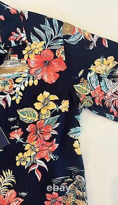 Polo Ralph Lauren Navy TROPICAL FLORAL Classic Fit Short Sleeve Camp Size S