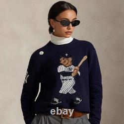Polo Ralph Lauren Navy Yankees Wool Bear Sweater Large