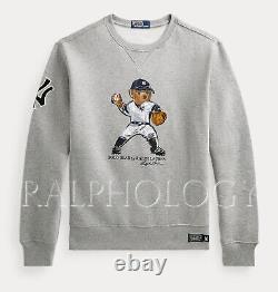 Polo Ralph Lauren New York NY Yankees MLB Fleece Pullover Baseball Bear Sweater