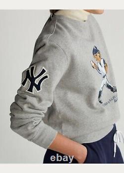 Polo Ralph Lauren New York NY Yankees MLB Fleece Pullover Baseball Bear Sweater