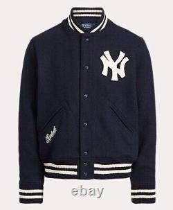 Polo Ralph Lauren New York NY Yankees MLB Wool Aviator Embroidered Logo Jacket