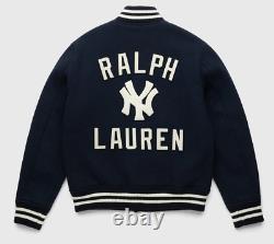 Polo Ralph Lauren New York NY Yankees MLB Wool Aviator Embroidered Logo Jacket