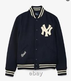 Polo Ralph Lauren New York NY Yankees MLB Wool Aviator Embroidered Logo Jacket