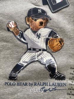Polo Ralph Lauren New York Yankees heather grey sweater size LARGE