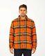 Polo Ralph Lauren Orange Flannel Plaid Fleece Lined Overshirt Workshirt