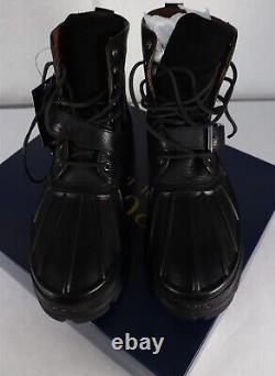 Polo Ralph Lauren Oslo High Men's Boots Oiled Leather / Suede Black Size 11D New