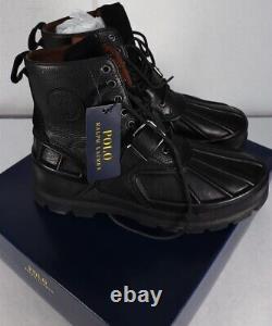 Polo Ralph Lauren Oslo High Men's Boots Oiled Leather / Suede Black Size 11D New