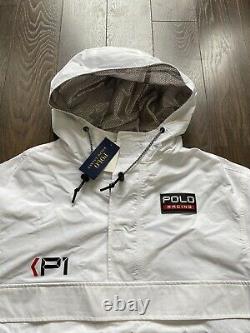 Polo Ralph Lauren P1 Racing Anorak Windbreaker Jacket White New WithTags Men's M
