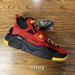 Polo Ralph Lauren PS100 Colorblocked Men's Sneakers Shoes sz 10 New red black