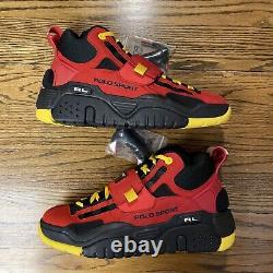 Polo Ralph Lauren PS100 Colorblocked Men's Sneakers Shoes sz 10 New red black