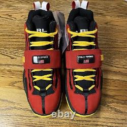 Polo Ralph Lauren PS100 Colorblocked Men's Sneakers Shoes sz 10 New red black