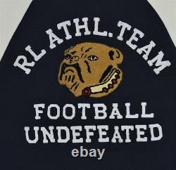 Polo Ralph Lauren PWING P67 Letterman Football Bulldog Bomber Jacket M NWT