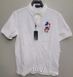 Polo Ralph Lauren Paris Embroidered Polo Shirt Top White Mens Size Medium New
