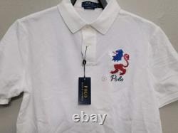 Polo Ralph Lauren Paris Embroidered Polo Shirt Top White Mens Size Medium New